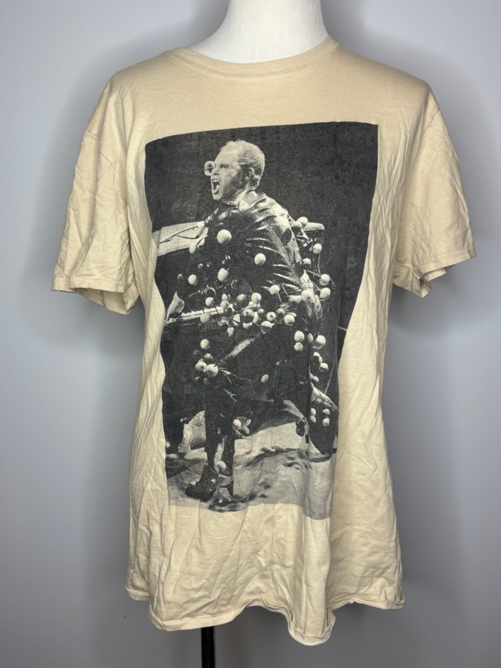 E - Tan Graphic T-Shirt